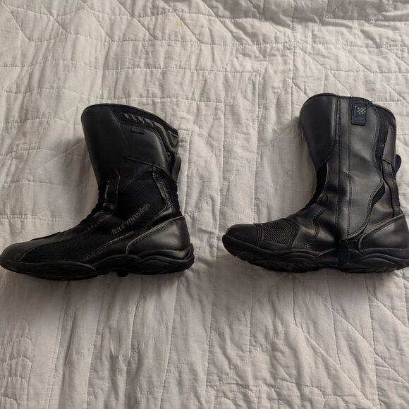 Tour Master Solution Waterproof Motorcycle Riding Boot Mens 11 Wide Black Zipper - Picture 2 of 9